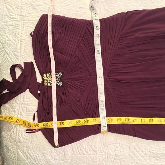 BCBG NWT Max Azria Gorgeous Evening Gown. Burgundy, Size 10. Strapless Maxi - Picture 5 of 5